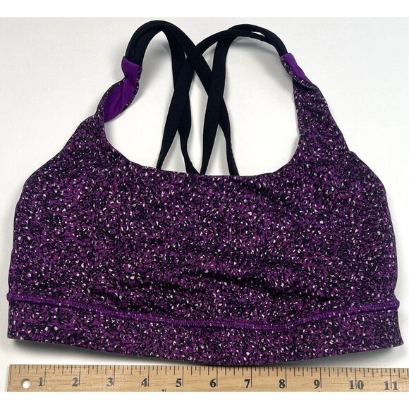 LULULEMON Womens SIZE 2 Energy Bra Flashback Static Purple *No Pads/Size Dot* - Picture 4 of 5